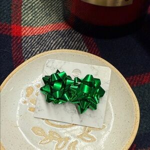 Green Bow Earrings
